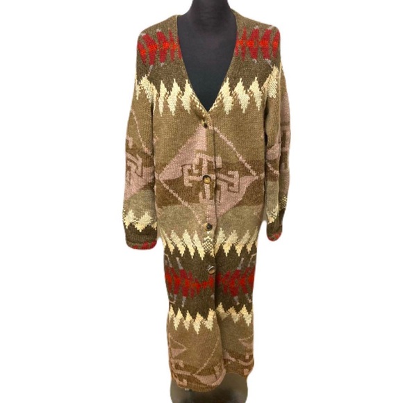 Ralph Lauren Multicolor Geometric Knit Cardigan - Picture 1 of 10
